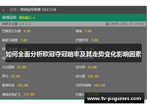 如何全面分析欧冠夺冠赔率及其走势变化影响因素